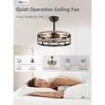 thumbnail image 6 of Zardon 20in Ceiling Fan with Light and Remote Control, 6 Speed Farmhouse Ceiling Fans for Kitchen, Bedroom, Indoor, Quiet, Timing, Brown, 6 of 7