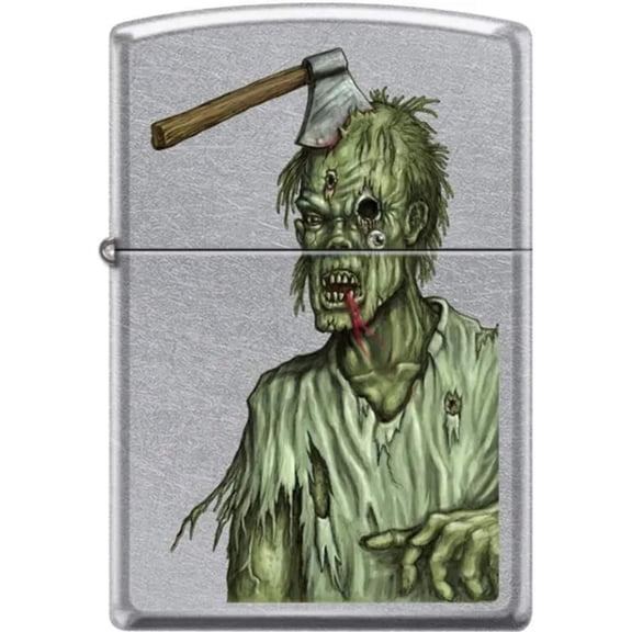 Zippo Lighter - Zombie Axe Head Street Chrome