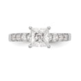 thumbnail image 4 of Solid 14K White Gold Diamond Side-Stones with CZ Cubic Zirconia Center Stone Engagement Ring Size 5, 4 of 8