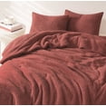 thumbnail image 3 of Brooklyn Loom Oversized Marshmallow Plush 100% Microfiber Polyester Dusty Rose 3-Piece Queen Comforter Set, Solid Casual themed, Adult Bedding, OEKO-TEX Certified, 3 of 10