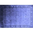thumbnail image 1 of Ahgly Company Machine Washable Indoor Rectangle Oriental Blue Industrial Area Rugs, 2' x 4', 1 of 4