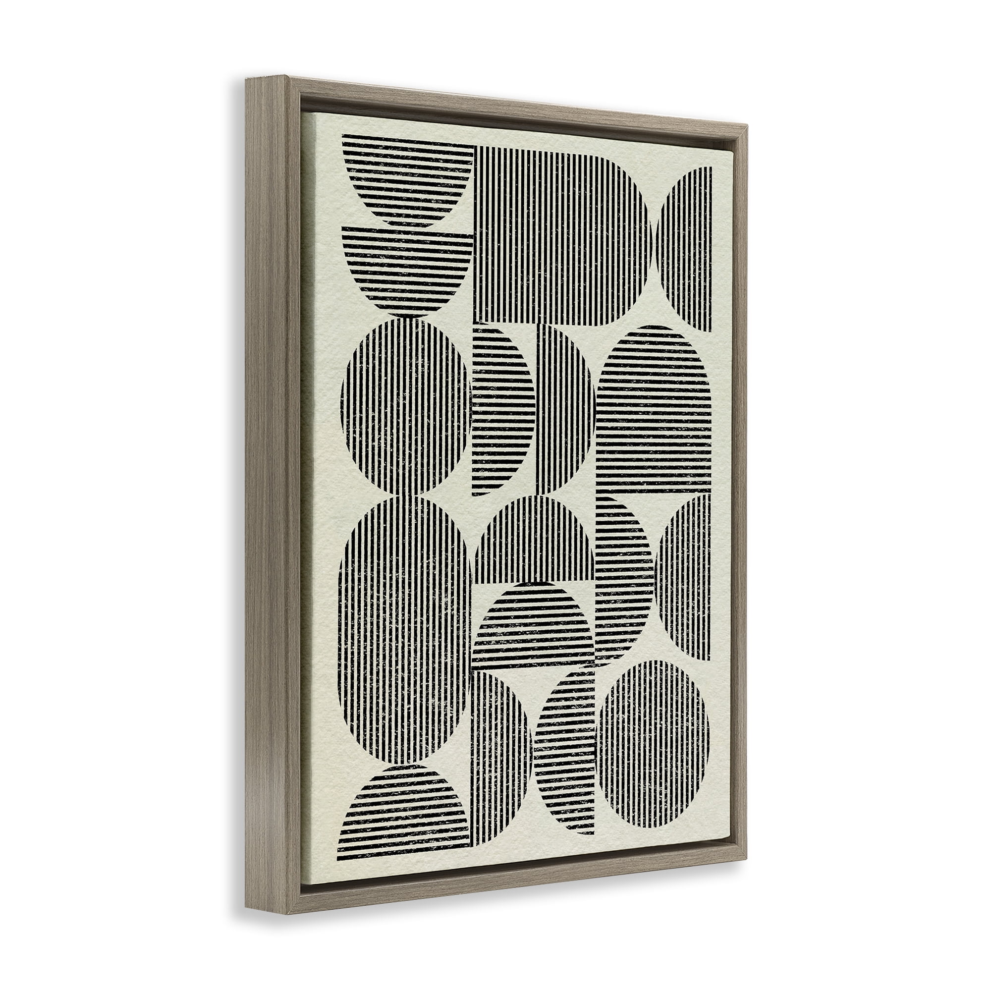 Stupell Industries Striped Arches Pattern Abstract Painting Brown Floater Framed Canvas Art Print Wall Art, 17 x 21