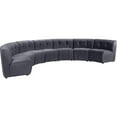 thumbnail image 3 of Meridian Furniture Limitless Gray Velvet Modular 7 Piece Sectional, 3 of 7