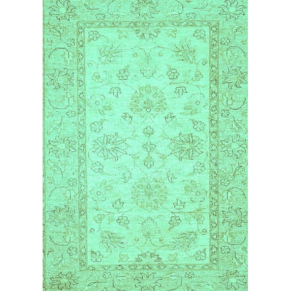 Ahgly Company Indoor Rectangle Oriental Turquoise Blue Traditional Area Rugs, 3' x 5'