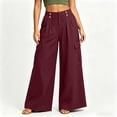 thumbnail image 5 of Oksale High Waisted Cargo Pants for Women Trendy Tall Straight Leg Pull On Pants with Multi Pockets Cozy Cotton Linen Pants Red M, 5 of 9