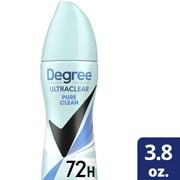 (عبوة من 3 قطع) بخاخ جاف مضاد للتعرق يدوم طويلاً من Degree Ultra Clear، Pure Clean، 3.8 أونصة