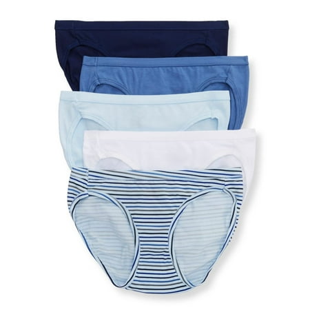 

Women s Hanes 42W5CS Cotton Stretch Bikini Panty - 5 Pack (WhtBlueBlueStMagCoil 8)
