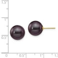thumbnail image 3 of Auriga 14k Yellow Gold 10-11mm Black Pearl Stud Earrings for Women, 3 of 5
