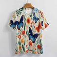thumbnail image 3 of Watercolor Butterfly T Shirts Basic T-Shirt Short Sleeve Ladies Tee Shirt Summer Graphic Clothing, 3 of 6