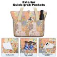 thumbnail image 2 of Tote Bag for Women - Pioneer Flower Shoulder Bag - Large Utility Work Duffle Bag with Zipper Handbag for Travel, Work, Sprots, 2 of 5