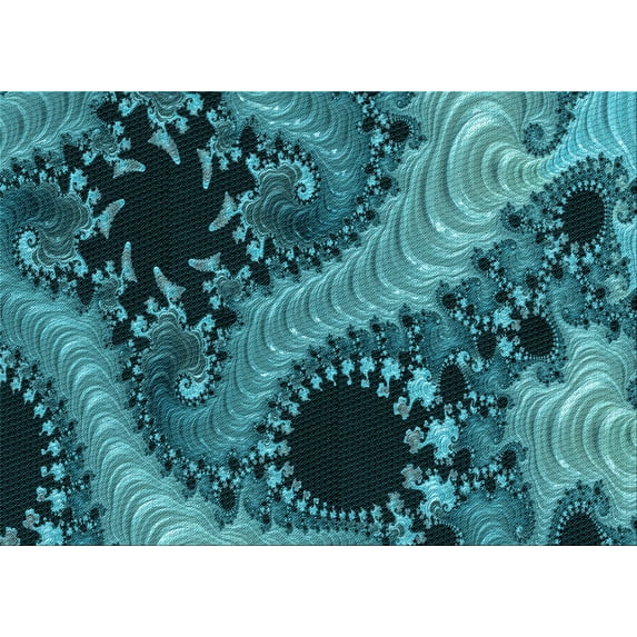 Ahgly Company Indoor Rectangle Patterned Dark Turquoise Green Area Rugs, 5' x 8'