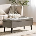 thumbnail image 2 of GDF Studio Dean Fabric Storage Ottoman, Mixed Grey, 2 of 12