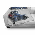 thumbnail image 3 of Vintage Car Soft Flannel Fleece Throw Blanket, Picture of Old Antique Cars Historical Automobile Nostalgic in Vintage Style, Cozy Plush for Indoor and Outdoor Use, 70" x 90", Blue Red, by Ambesonne, 3 of 6