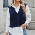 thumbnail image 2 of Caywon Spring Summer Women's Waistcoat Fashion Casual Sleeveless Waistcoat Slim Fit V-Neck Knit Sweater Top for Office Casual Daily Wear, 2 of 7