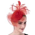 thumbnail image 1 of Elegant Wedding Fascinators Hat with Mesh Veil Pillbox Hat for Makeup Party for Wedding Party Mrs. Maisel Yellow, 1 of 4