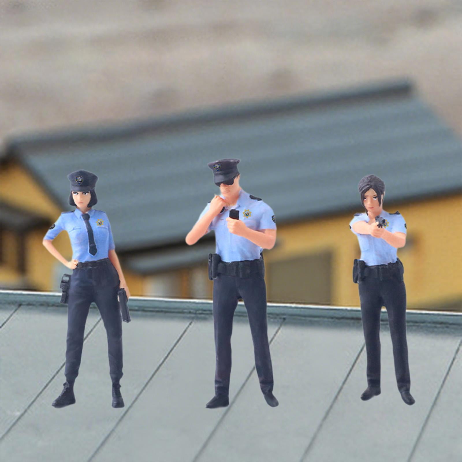 Dualoai 3 Pieces 1/64 Figures People Collection Railway Layout Standing People Model