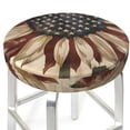 thumbnail image 5 of Salouo USA Sunflower Flag Pattern Bar Stool Cushion Cover, Round Crease-Resistant Stretchy Dustproof Stool Seat Slipcover for Bar Round Chair-12 inch, 5 of 6