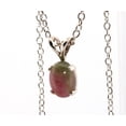 thumbnail image 2 of Natural 8x6mm Watermelon Tourmaline Cabochon Sterling Silver Necklace NT297, 2 of 9