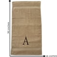 thumbnail image 3 of Beige Initial Hand Towel for Bathroom - Monogrammed Luxury Hotel Quality Decorative Towel - GOTS Organic Certified - Set of 2 Brown Letter P, 3 of 7