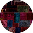 thumbnail image 1 of Ahgly Company Indoor Round Abstract Black Patchwork Area Rugs, 5' Round, 1 of 6