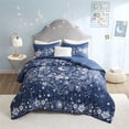 thumbnail image 3 of Ensemble de Housse de Couette Imprimée en Polyester 4 Pcs 88 Pouces en Marine, 3 of 13
