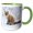Green/White, variant on 3drose, Red Fox Sitting in Snow, 11oz Two-tone Red Mug