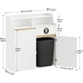 thumbnail image 3 of HOOBRO Double Trash Cabinet, 20 Gallon Freestanding Trash Can Cabinet, Removable Shelf & Anti-Tip Kit, Freestanding Kitchen Trash Storage Cabinet, White and Natural WN05LJ01, 3 of 9