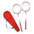 thumbnail image 4 of DYNWAVECA Badminton Rackets Badminton Equipment 2 Pieces Double Racquets Badminton Racquets Set for Practice Lawn Indoor Family Outdoor Red, 4 of 10