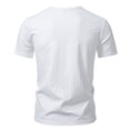 thumbnail image 6 of FRSASU Men's Muscle T-Shirt Bodybuilding Gym Tee Short Sleeve Button Casual Work Athletic Workout Tee Tops White-A, 6 of 9