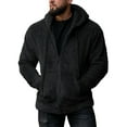 thumbnail image 1 of Fashnice Mens Sweatshirt With Pockets Outwear Drawstring Hoodies Regular Fit Winter Warm Jacket Black M, 1 of 2