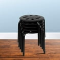 thumbnail image 2 of Flash Furniture Plastic Nesting Stack Stools, 11.5"Height, Black (5 Pack), 2 of 10