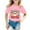 Pink, variant on SonxaHe Girl's Tshirt Christmas Santa Letter Print Short Sleeved T-Shirt Kids Holiday Party Cozy Casual T Shirt Beige,Sized 1-2