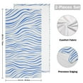 thumbnail image 2 of Blue Wavy Lines Hand Towel Absorbent Bath Towels for Bathroom Sports Gym 28" x 14" Set of 2, 2 of 8