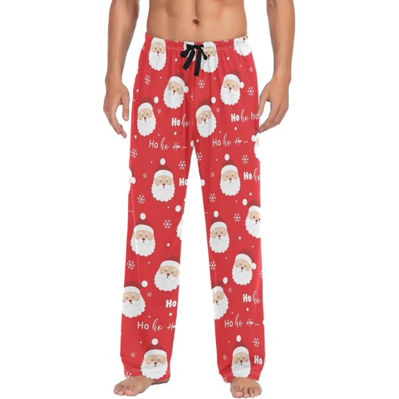 GZHJMY Christmas Santa Pajama Pants for Men, Lounge Pants Lightweight Men Pajama Bottoms with Drawstring Pockets, Christmas New Year Birthday Gifts, Large