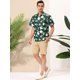 thumbnail image 4 of Lars Amadeus Camisa tropical de playa con botones y manga corta con estampado floral hawaiano para hombre Verde blanco XL, 4 of 6