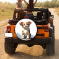 thumbnail image 3 of KAKALAD Brownish White Puppy 03 Spare Tire Cover Universal Vehicle Accessories Buckle Car Tools 15”in, 3 of 6