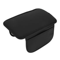 Unique Bargains Center Console Cushion Pad with Storage Pockets 12.2"x7.87" Center Console Cover Thin Armrest Seat Box Cover Faux Leather Black