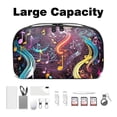 thumbnail image 3 of Musical Note Cord Organizer Travel Bag with Waterproof Oxford Fabric, Cable Storage Organizer Case for Electronic Devices, Small Parts Storage Box - 5.9x9.44x3.14 in, 3 of 6