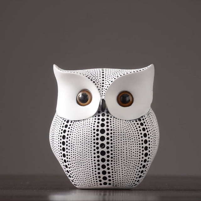 La estatua de búho se utiliza para la decoración del hogar, y la estatua de pájaro moderna hecha a mano con puntos de tarjeta se utiliza para la decoración de la sala de estar de escritorio