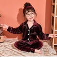 thumbnail image 1 of Conjunto de pijamas de franela cálida para niños, ropa de dormir de terciopelo dorado, Unisex, para la familia, Invierno, 1 of 3