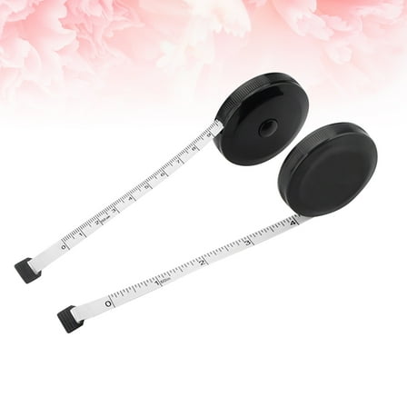 OUNONA  2 Pcs Sewing Tape Measure Sided Telescopic Precise Measurement Black
