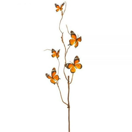 Allstate Floral & Craft FSB066-OR-BR 37 in. Orange Brown Butterfly Flower Spray - Pack of 12