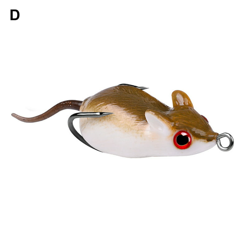 Lohuatrd 5cm 9g Silicone Rat Bait Flexible Sharp Hook Rat Lure With Double  Hook Fishing Accessory