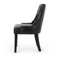 thumbnail image 6 of GDF Studio Maggie Contemporary Tufted Dining Chairs, Set of 4, Midnight Black Faux Leather and Dark Brown, 6 of 6