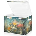 thumbnail image 2 of Storage Box With Lid 16.5x12.6x11.8In Foldable Stacked Household Storage Box Cute Magic House, 2 of 7