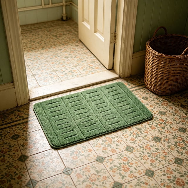 Happy Place Door Mat Crystal Velvet Absorbent Non Slip Entry Rug Dirt Trapping Easy Clean Welcome Mat For Entryway Porch Staircase Garage Patio Office Home Indoor Outdoor Decor Gift Idea