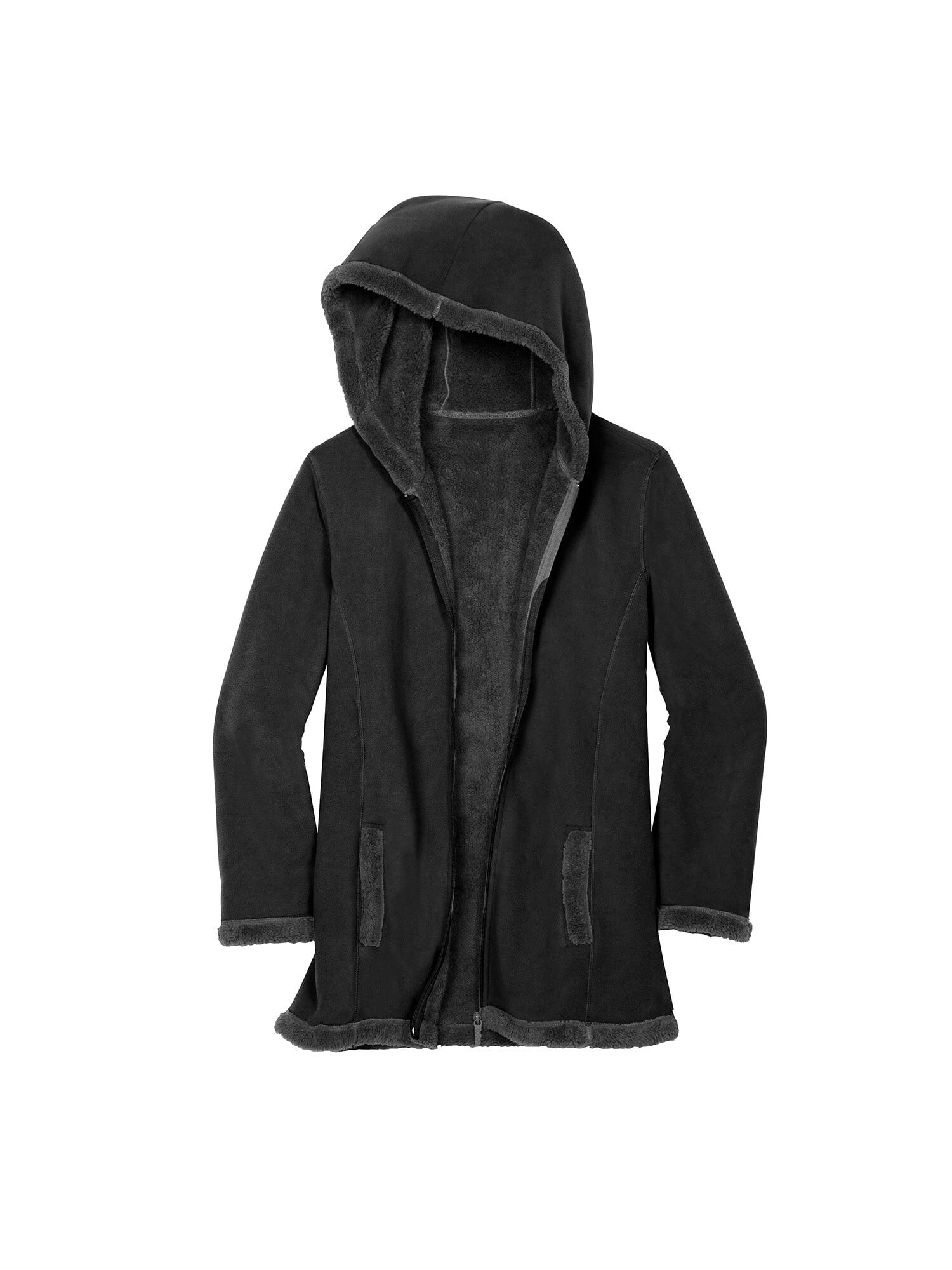 TOTES Womens Fleece Zip Up Jacket Hooded Sherpa Lined Fleece Coat