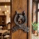 thumbnail image 1 of Aldaba de puerta de estilo europeo vintage de hierro fundido con forma de cabeza de caballo y decoración de pared con manija de puerta de hierro, 1 of 8