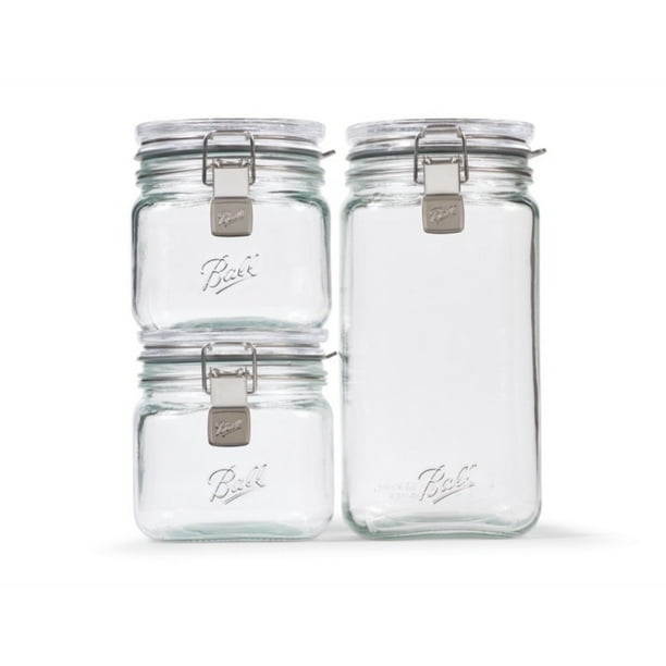 Ball Latch Jars, Glass Storage Jars, 3Pack