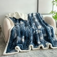 thumbnail image 6 of Yhmxh Sherpa Throw Blanket 30x40 inch, 470 GSM Striped Sherpa Fleece Blanket Cover for All Season, Fluffy Warm Blanket for Winter Thick and Cozy Blanket for Couch Sofa Bed Office Camping, 6 of 7